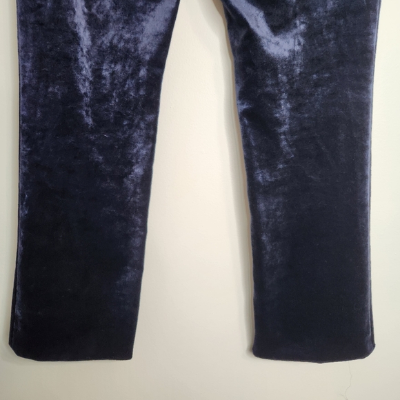 Pierre Balmain Dark Blue Velour 4 Button Highrise Straight Leg Pants Size 40 EU - Picture 10 of 16